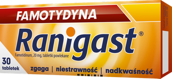 Famotydyna Ranigast 20 mg, 30 tabletek 
