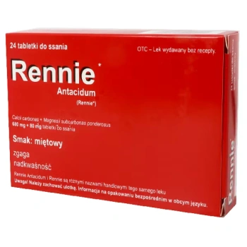 Rennie Antacidum 680+80mg, 24 tabletki