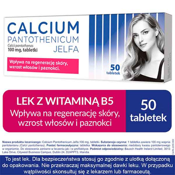 Calcium Pantothenicum Jelfa 100 mg,  50 tabletek