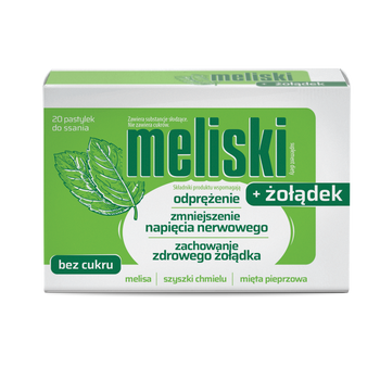 Meliski + Żołądek, 20 pastylek o ssania