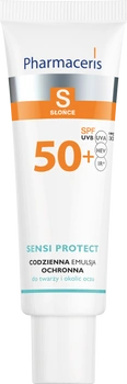 PHARMACERIS S SENSI PROTECT Codzienna emulsja ochronna z kwasem hialuronowym do twarzy i okolic oczu SPF 50+, 50ml