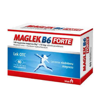 Maglek B6 Forte tabletki powlekane 100mg+10mg x 60 sztuk 