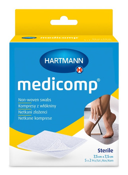 Medicomp Kompresy 7,5 x 7,5 cm, 10 sztuk