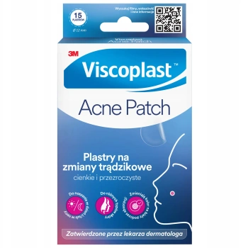 Viscoplast Acne Patch Plastry na zmiany trądzikowe, 15 sztuk