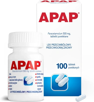 APAP 500 mg,  100 tabletek powlekanych
