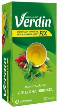 Verdin fix z zieloną herbatą, 20 saszetek