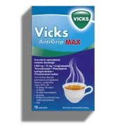 VICKS ANTIGRIP MAX proszek do sporządzania roztworu doustnego o smaku pomarańczowym x 10 saszetek