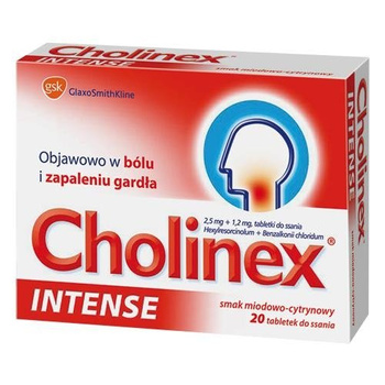 CHOLINEX INTENSE miodowy, 20 pastylek
