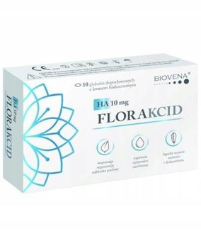 Florakcid HA 10mg globulki dopochwowe z kwasem hialuronowym, 10 sztuk
