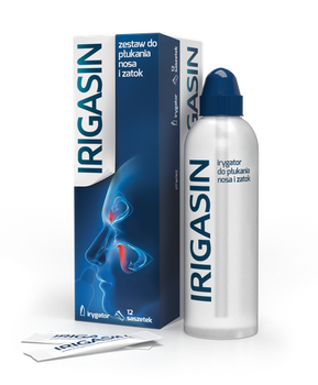 IRIGASIN zestaw podstawowy do płukania nosa i zatok x 12 saszetek