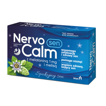 NervoCalm Sen z melatoniną 1 mg i melisą, 20 tabletek