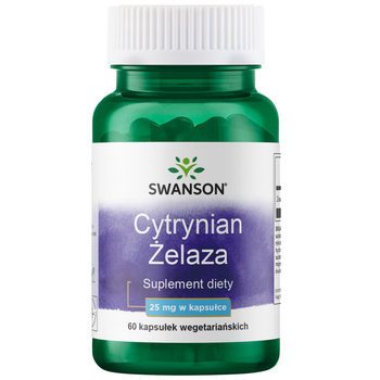 Swanson Cytrynian Żelaza 25 mg, 60 kapsułek