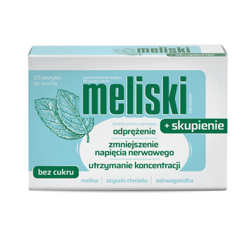 Meliski + Skupienie, 20 pastylek do ssania
