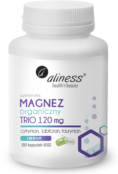 Aliness Magnez Organiczny Trio 120 mg, 100 kapsułek