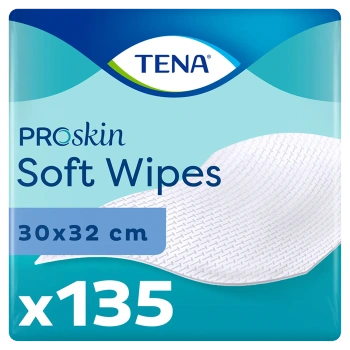 Tena Soft Wipes ProSkin Chusteczki oczyszczające 32 x 30 cm, 135 sztuk