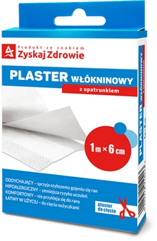 PLASTER WŁÓKNINOWY 1m x 6cm ZYSKAJ ZDROWIE x 1 sztuka