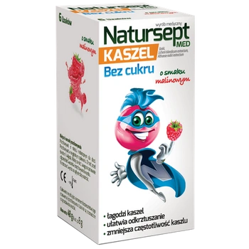 NATURSEPT MED KASZEL lizaki bez cukru o smaku malinowym x 6 sztuk