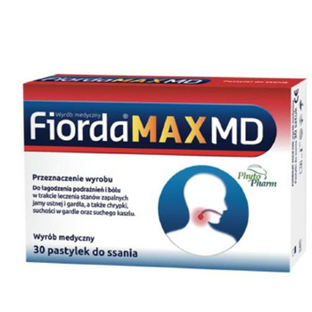 Fiorda MAX MD pastylki do ssania, 30 sztuk