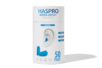 Haspro Tube50 Stopery do uszu Zestaw + przenośne etui, 100 sztuk