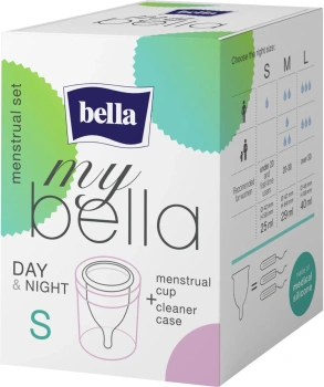 MyBella Kubeczek menstruacyjny Rozmiar S z pojemnikiem