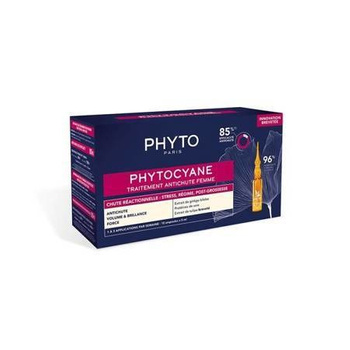 PHYTO PHYTOCYANE Reaktywna kuracja na wypadanie włosów u kobiet 12 fiolek x 5 ml