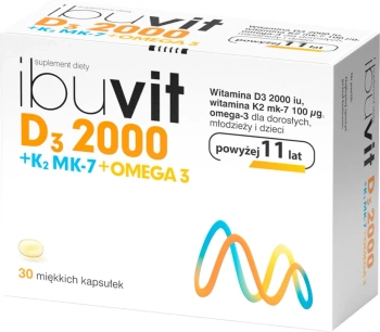 IBUVIT D3 2000 + K2 MK-7 + OMEGA 3 x 30 kapsułek