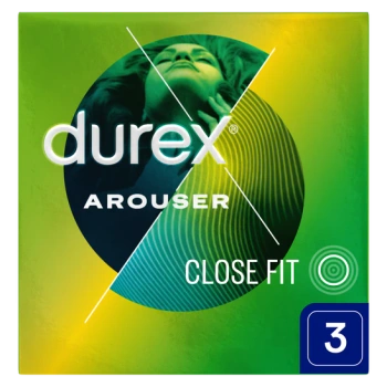 Durex Arouser Prezerwatywy z prążkami, 3 sztuki