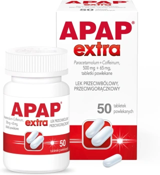 APAP Extra 500 mg + 65 mg, 50 tabletek powlekanych