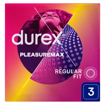 Durex Pleasuremax Prezerwatywy z wypustkami i prążkami, 3 sztuki