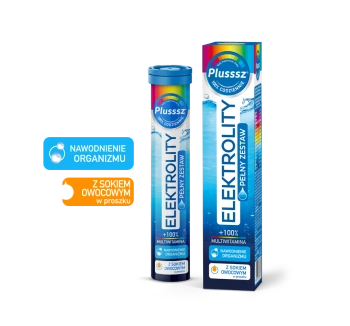 PLUSSSZ ELEKTROLITY + 100% MULTIWITAMINA, 24 tabletek musujących