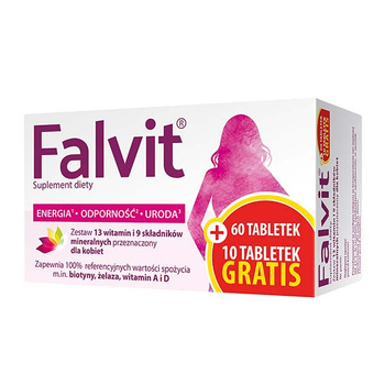 Falvit®, witaminy dla kobiet, 70 tabletek (60+10)