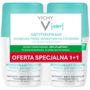Vichy Traitement Anti-Transpirant Dwupak Antyperspirant Przeciw Nadmiernemu Poceniu 48h, 2 x 50 ml