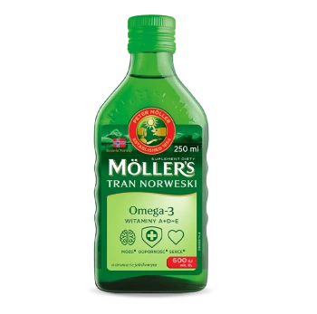 MOLLER'S TRAN NORWESKI płyn o smaku jabłkowym, 250 ml 