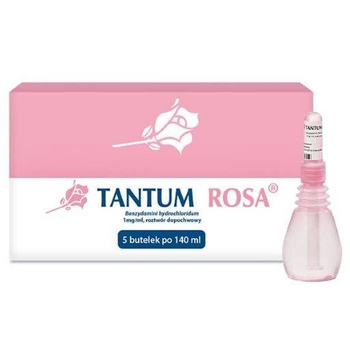 TANTUM ROSA roztwór dopochwowy 140 ml x 5 butelek