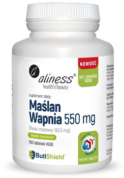 Aliness, Maślan Wapnia, 550 mg, 100 tabletek