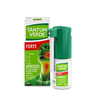 TANTUM VERDE FORTE 3mg/ml, lek na ból gardła i stany zapalne jamy ustnej, aerozol x 15 ml