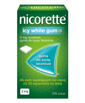 Nicorette Icy White guma, 2mg x 105 sztuk