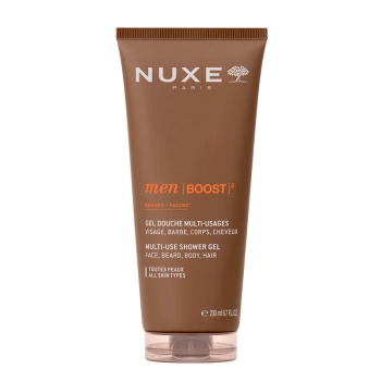 Nuxe Men Boost³ Wielozadaniowy żel pod prysznic do twarzy, brody, ciała i włosów, 200 ml