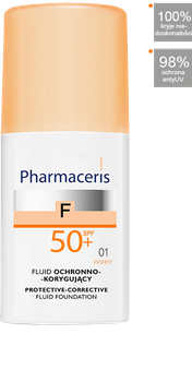 PHARMACERIS F LUID OCHRONNO-KORYGUJĄCY Z NAJWYŻSZĄ OCHRONĄ SPF 50+ 01 Ivory