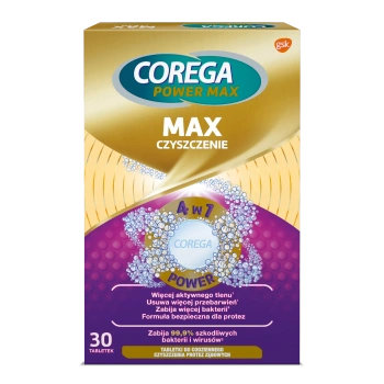 Corega Max Tabletki do czyszczenia protez, 30 tabletek