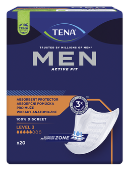 TENA Men Active Fit Level 3 Wkładki anatomiczne, 20 sztuk