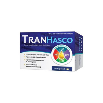 Tran Hasco 500mg kapsułki miękkie, 60 sztuk 