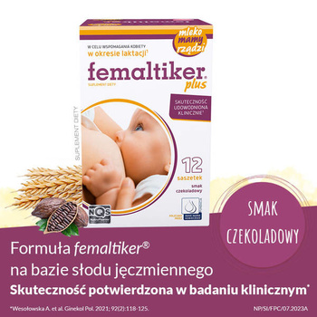 femaltiker® plus proszek o smaku czekoladowym, 12 saszetek