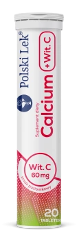 Calcium 300 +Vit. C poziomka x 20 tabletek