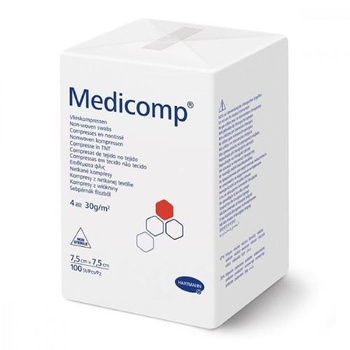 Kompresy MEDICOMP niejałowe 7,5cm x 7,5cm x 100 sztuk