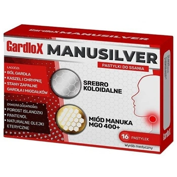 GARDLOX MANUSILVER x 16 pastylek do ssania 