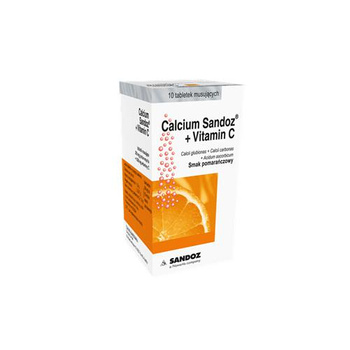 Calcium Sandoz + Witamina C x 10 tabletek musujących