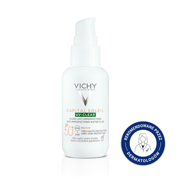 VICHY Capital Soleil UV-Clear SPF50+ Fluid przeciw niedoskonałościom, 40ml