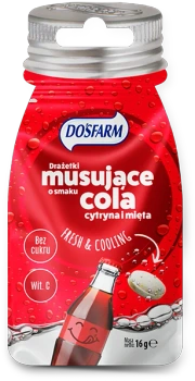 Dosfarm odświeżające drażetki o smaku coli, cytryny i mięty, 16 g