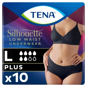 Tena Silhouette Plus Black Romiar L (95-125cm) Majtki chłonne, 10 sztuk